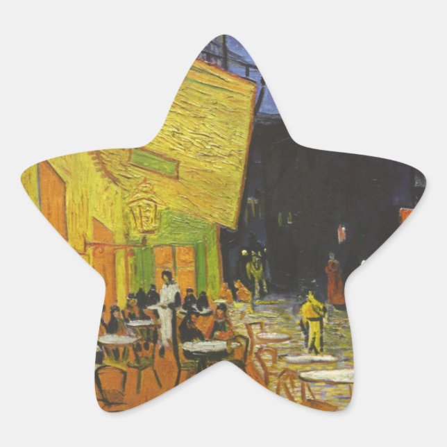 Sticker Étoile Van Gogh Cafe Terrasse Post-impressionniste (Devant)