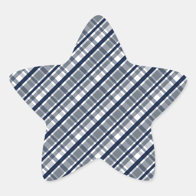 Sticker Étoile Ventilateur sportif Dallas Silver Navy Blue Plaid  (Devant)