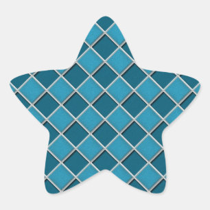 Sticker Étoile Vérificateurs de style Laguna Blue 3D