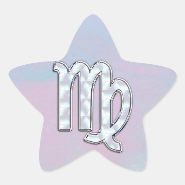 Sticker Étoile Virgo Zodiac Connexion Pastels Style Nacre Imprime (Devant)