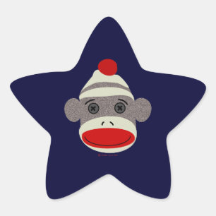 Sticker Étoile Visage de singe de chaussette