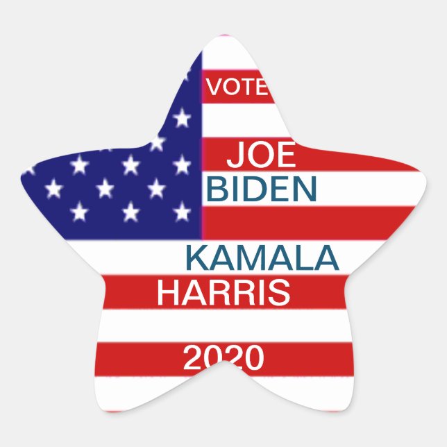 Sticker Étoile Votez S'Il Vous Plaît Joe Biden, Drapeau Américain (Devant)
