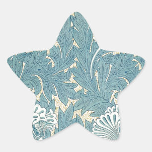 Sticker Étoile William Morris Classique Tulipe Bleu Floral