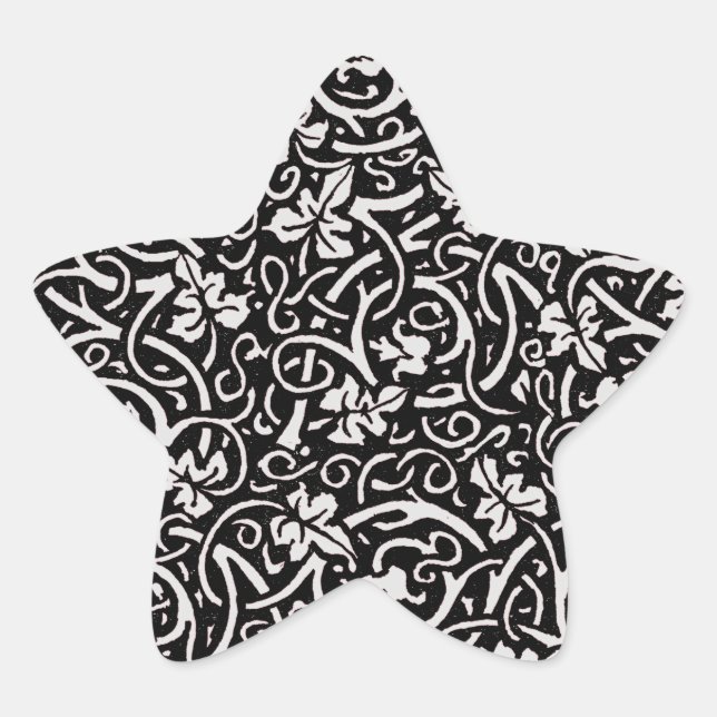 Sticker Étoile William Morris Motif de la feuille de vigne (Devant)
