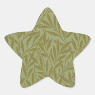 Sticker Étoile William Morris Willow Antique Green Leaf Vine Art