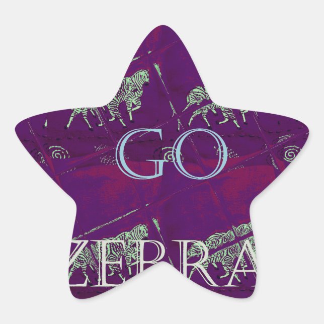 Sticker Étoile Zebra Print Décor : Un design amusant (Devant)