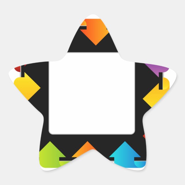 Sticker Étoile Zone de texte avec flèches (Devant)
