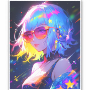 Sticker Étoiles de fille Anime