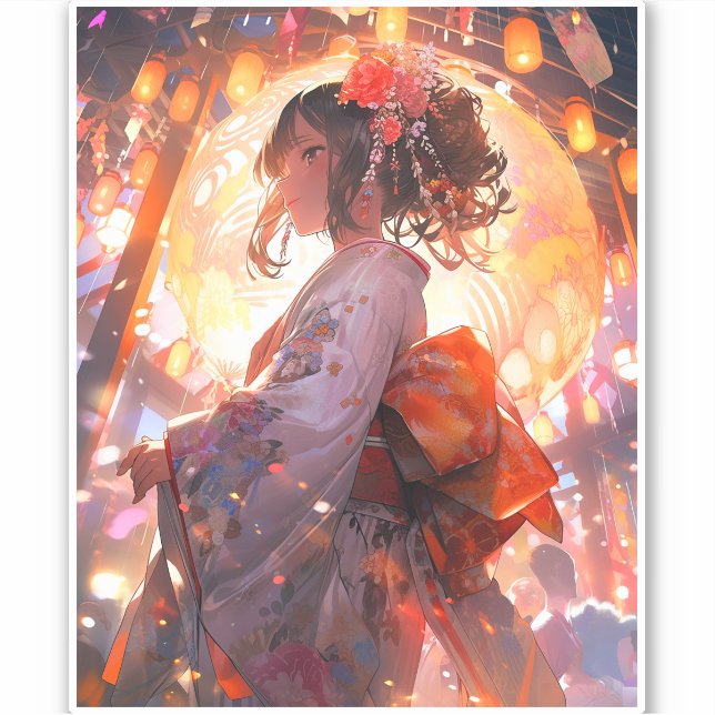 Sticker Étoiles de fille Anime (Devant)