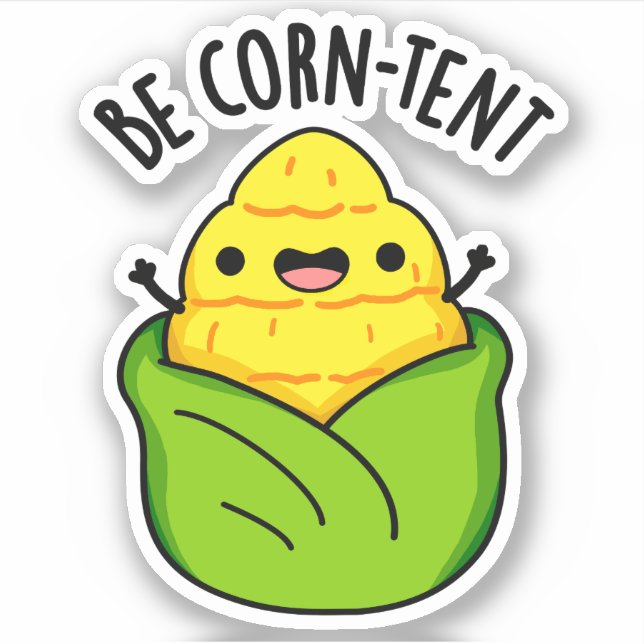 Sticker Être Maïs Tente Amusante Pun de maïs (Devant)