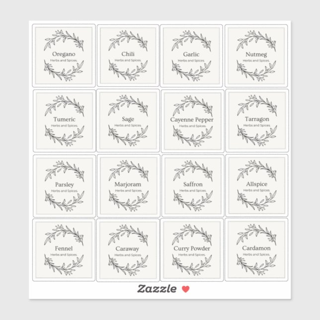 Sticker Eucalyptus Cuisine Herbes culinaires Épices Script (Feuille)