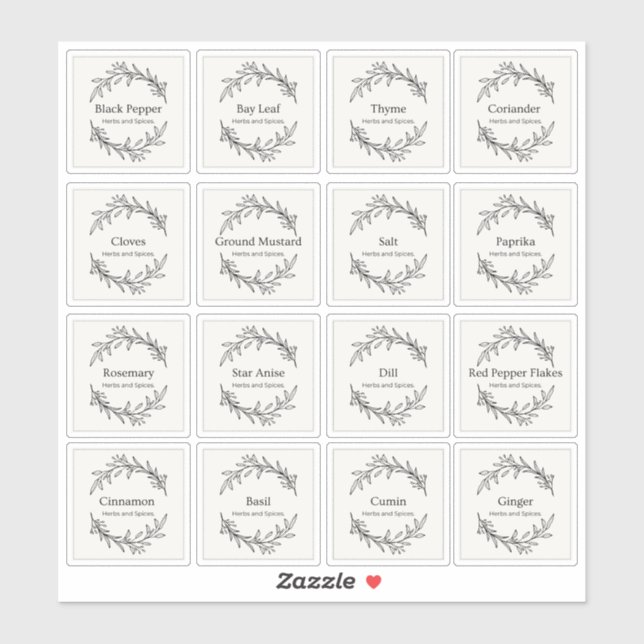Sticker Eucalyptus Cuisine Herbes culinaires Épices Script (Feuille)