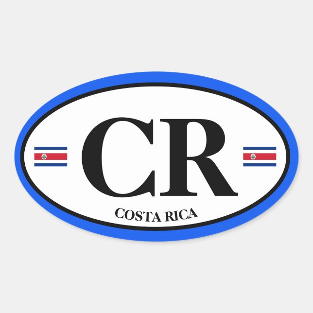 Sticker Euro Oval classique Costa Rica (Devant)