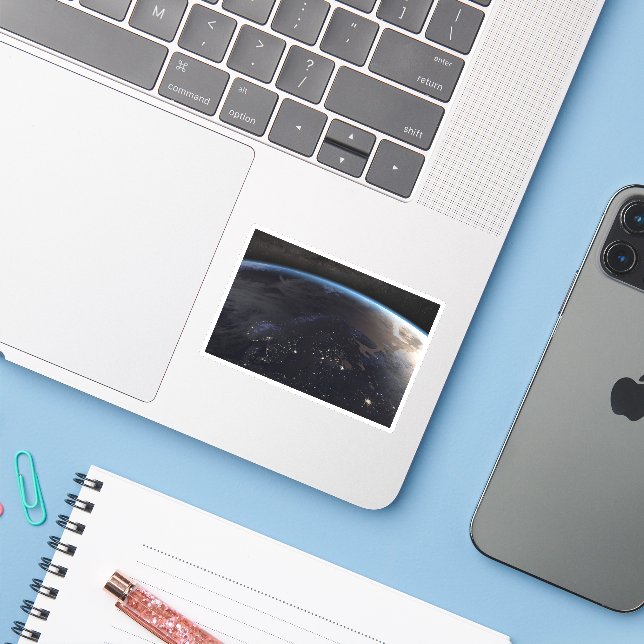 Sticker Europe du Nord (Ordinateur portable avec iPhone)