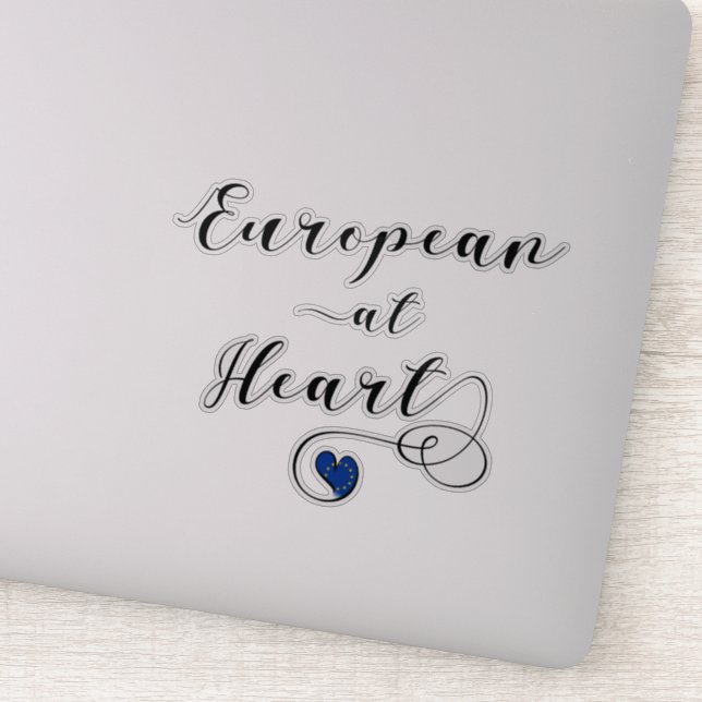 Sticker Européen au coeur, Europe, Europhile (Détail)