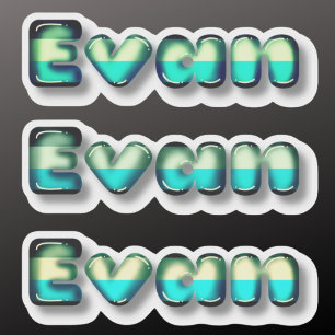 Sticker Evan nom bébé kawaii lettres 3d