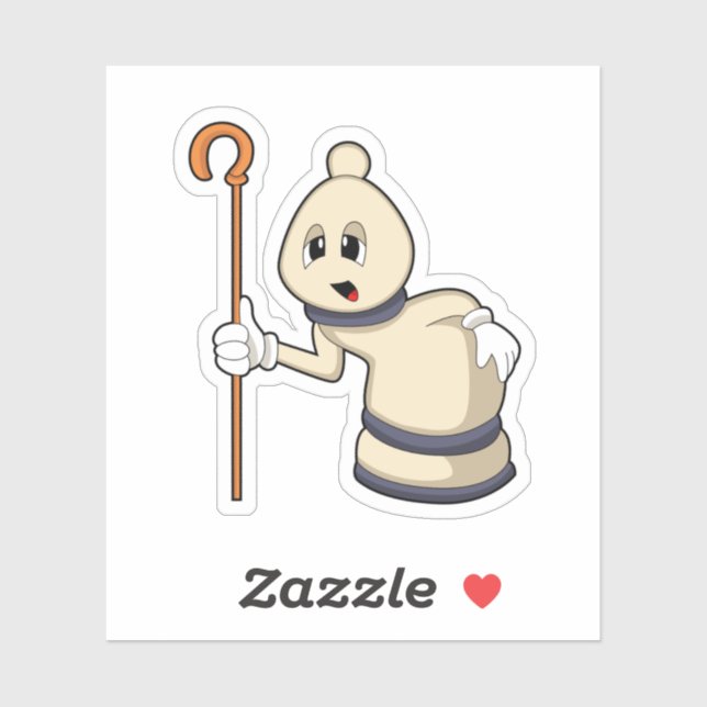 Sticker Évêque aux échecs (Feuille)