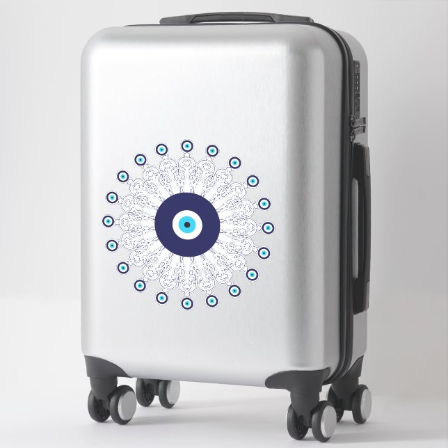 Sticker Evil Eye Boho Mandala Motif Méditerranée (Sur valise)