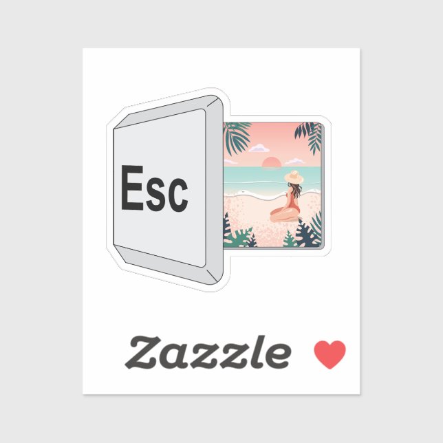 Sticker Éviter clavier à plage paradis (Feuille)