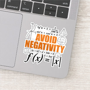 Sticker Éviter la Négativité Enseigner la typographie Math