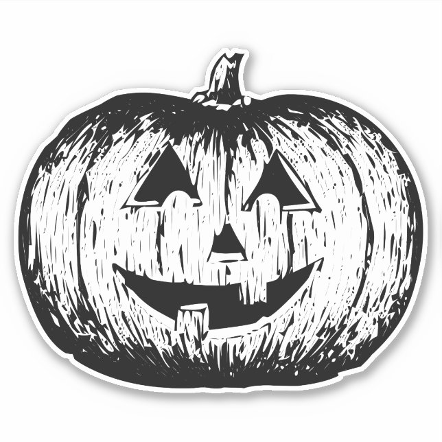 Sticker Evoke Nostalgie d'Halloween : Citrouille sculpté (Devant)