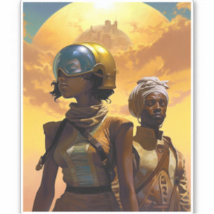 Sticker Explorateurs de planètes science-fiction Afrofutur