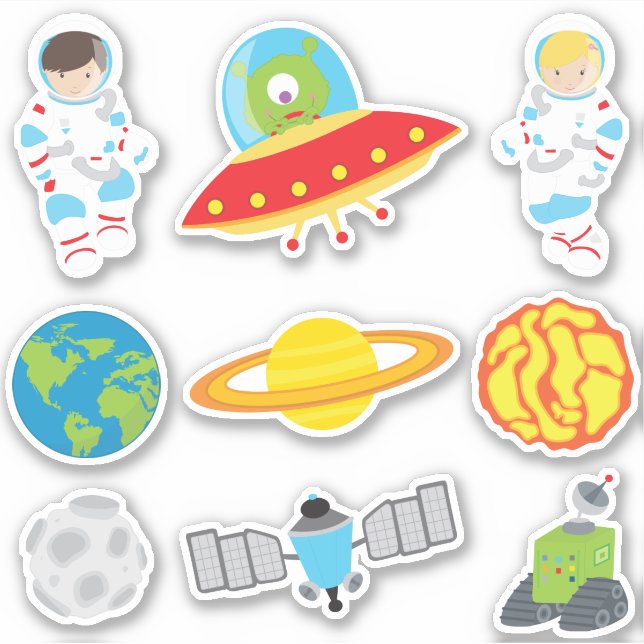 Sticker Exploration spatiale Enfants Éducatifs (Devant)