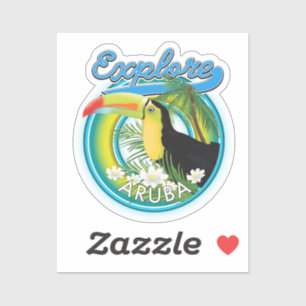Sticker Explorer le logo de voyage d'Aruba Patch