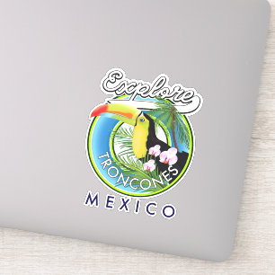 Sticker Explorer Troncones Mexique logo rétro