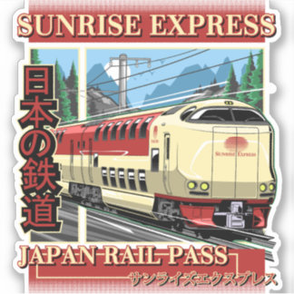 Sticker Express du lever du soleil - Train de nuit
