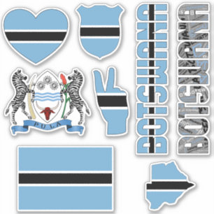 Sticker Extraordinaire Botswana Forme les symboles nationa
