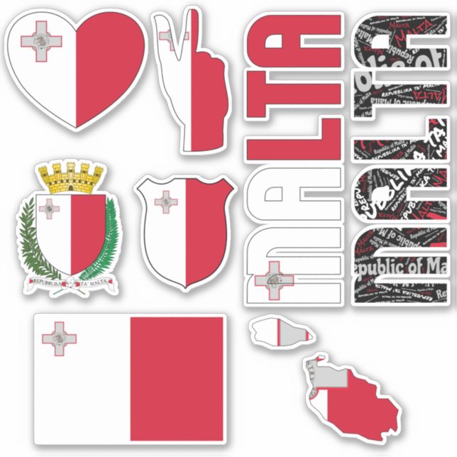 Sticker Extraordinaire Malte Forme les symboles nationaux (Devant)