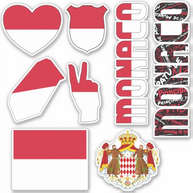 Sticker Extraordinaire Monaco forme les symboles nationaux (Devant)