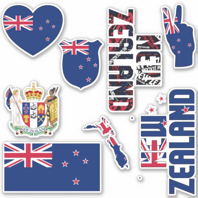 Sticker Extraordinaire Nouvelle-Zélande Forme les symboles (Devant)