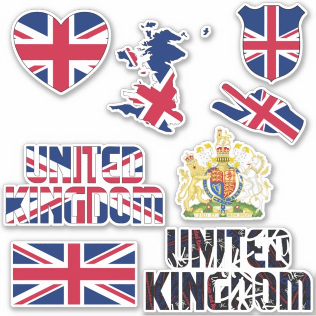 Sticker Extraordinaire Royaume-Uni Forme les symboles nati (Devant)