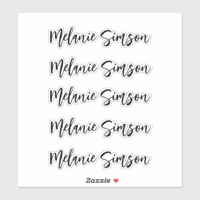 Sticker Extraordinaire script blanc nom personnalisé (Feuille)