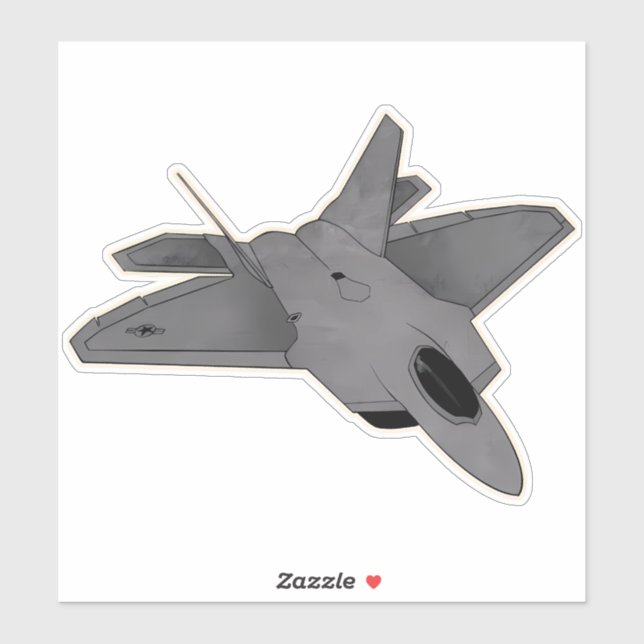 Sticker F-22 Raptor, avion de chasse (Feuille)
