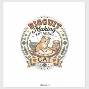 Sticker Fabrication de biscuits Pétrissage Chat Fabricatio