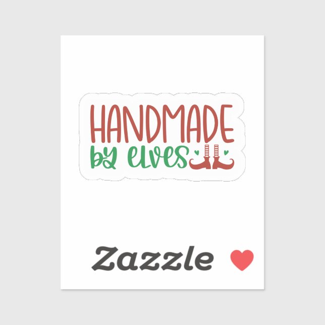 Sticker Fabriqué à la main par Elves Christmas (Feuille)