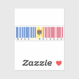 Sticker Fabriqué au drapeau de code-barres de Moldavie