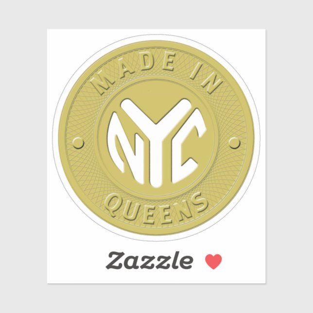 Sticker Fabriqué Dans Le Jeton Du Queens (Feuille)