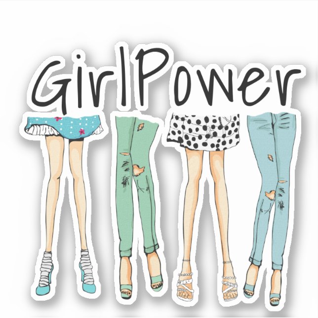 Sticker Fabuleux pied "Girl Power" (Devant)