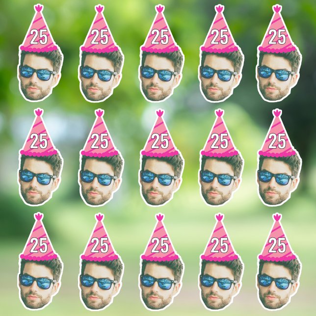 Sticker Face personnalisée 20e 30e 40e 50e 60e 70e anniver (Créateur téléchargé)