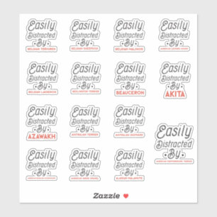 Sticker Facile à distraire par les chiens, Pack de