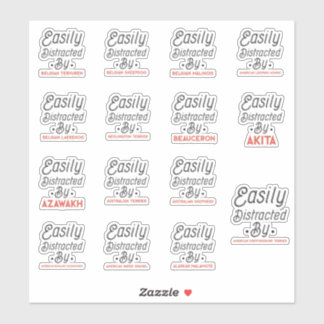 Sticker Facile à distraire par les chiens, Pack de