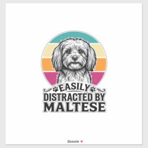 Sticker Facilement Distrait Par La Conception De Chien Vin