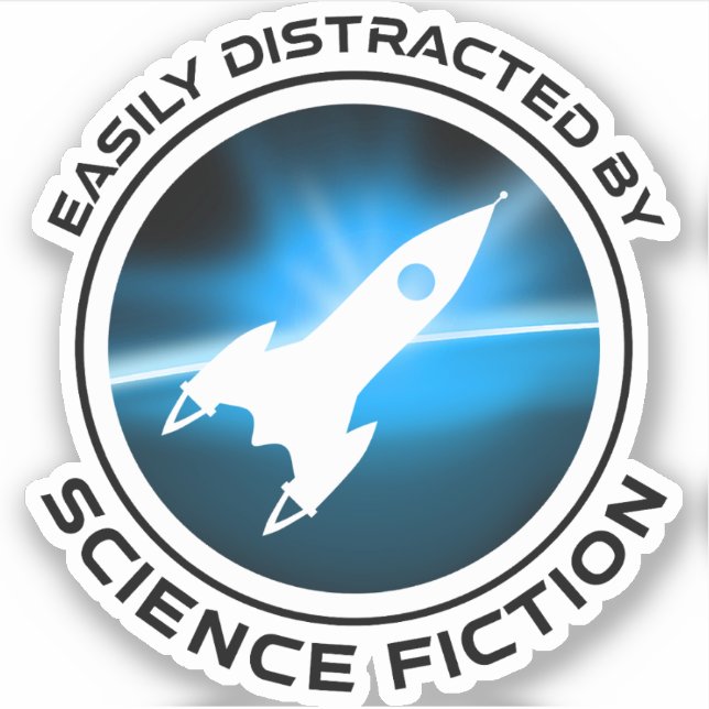 Sticker Facilement Distrait Par La Science-Fiction (Devant)