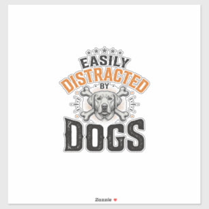 Sticker Facilement Distrait Par Les Chiens Conception De C