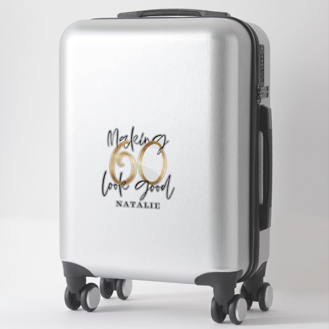 Sticker Faire 60 belle 60e anniversaire typographie or (Sur valise)