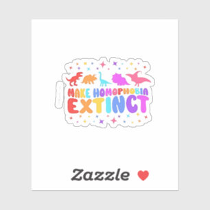 Sticker Faire disparaître l'homophobie les dinosaures de l